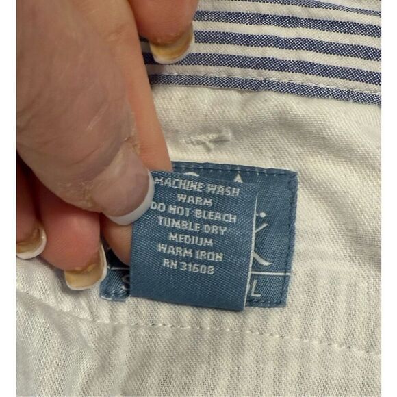 Jos. A. Bank  Stay Cool Men’s Seersucker Shorts Sz. 36 Blue/White Stripe Pleated - Picture 7 of 7